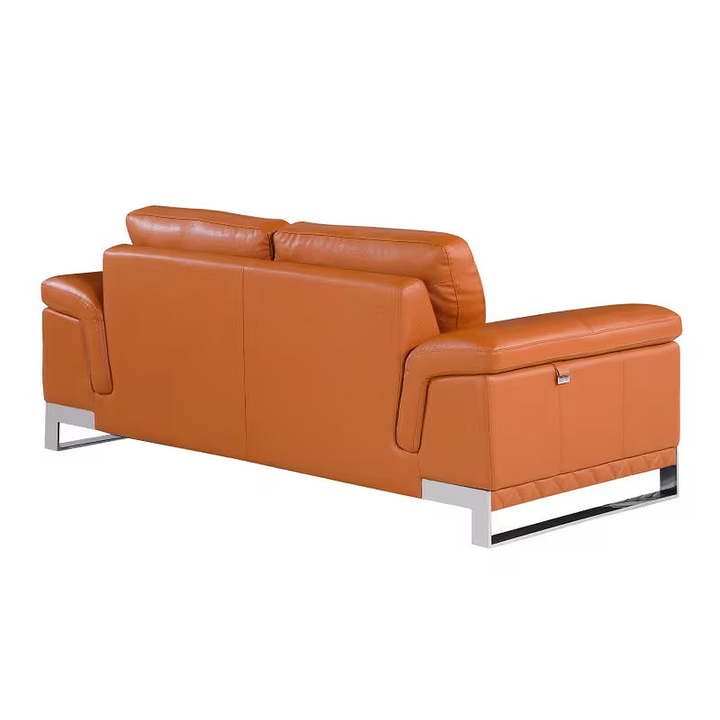 Lorenzo Camel Top-Grain Italian Leather Loveseat