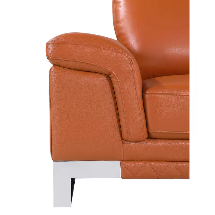 Lorenzo Camel Top-Grain Italian Leather Loveseat