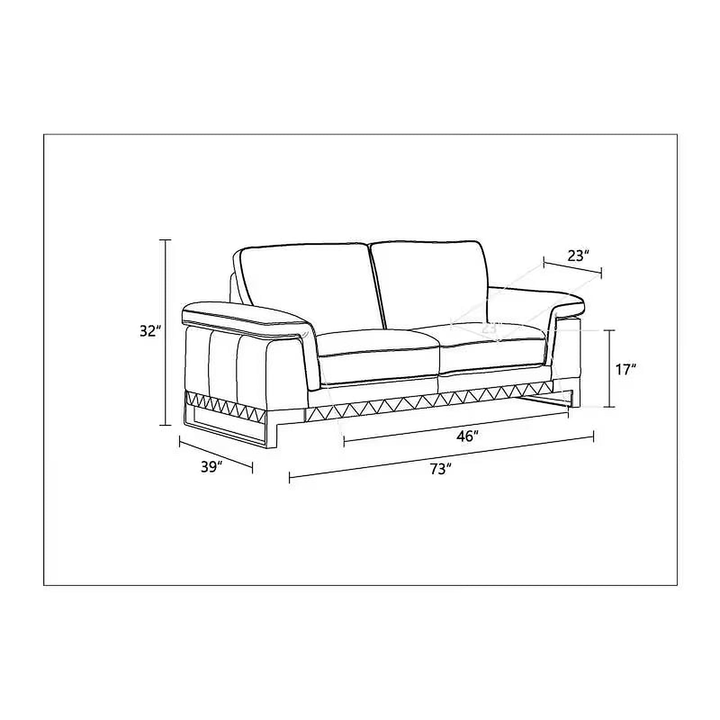 Lorenzo Camel Top-Grain Italian Leather Loveseat