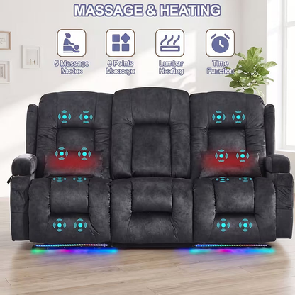 Callum Gray 3-Seat Power Reclining Sofa with Heat and Massage
