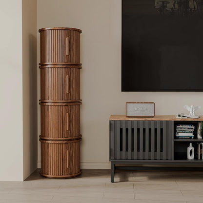 Stackable Fluted Storage Tables, Set of 4