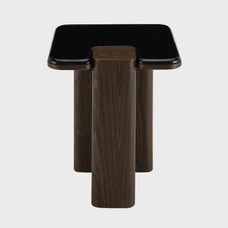 Dana Black Marble-Look Side Table
