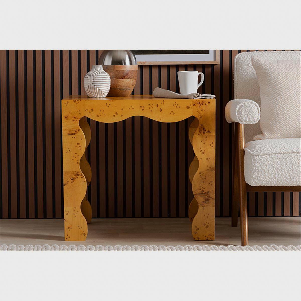 Huxley Light Mappa Burl End Table - size