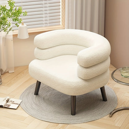 Cream Layered-Back Accent Chair — cream layered-back chair in a bright room