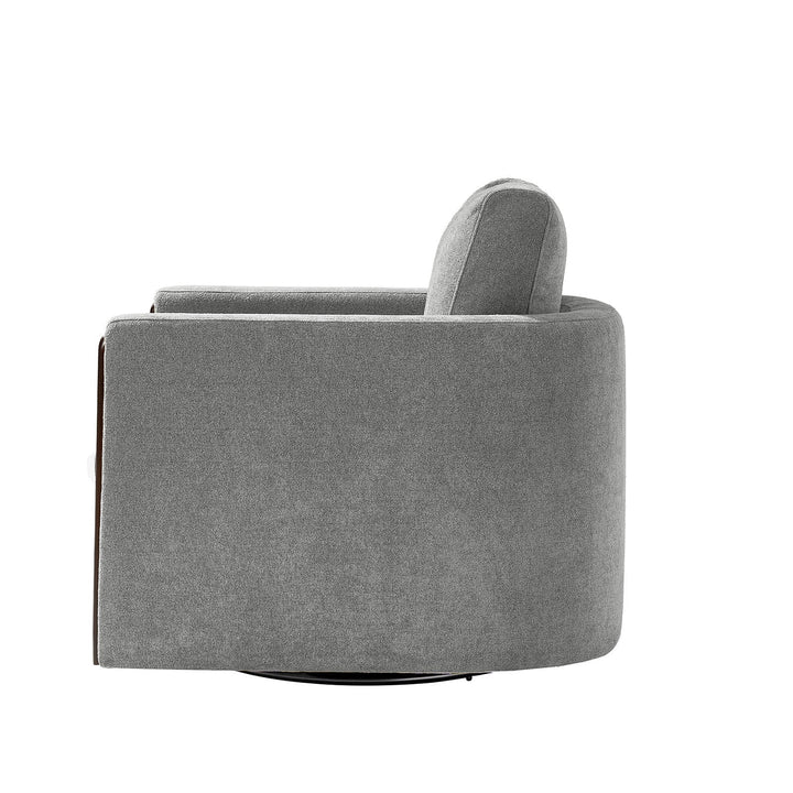Hulala Gray Chenille Swivel Armchair — gallery view 6 of 12