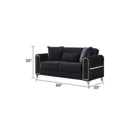 Melody Black Three-Piece Convertible Living Room Set — gallery view 9 of 10