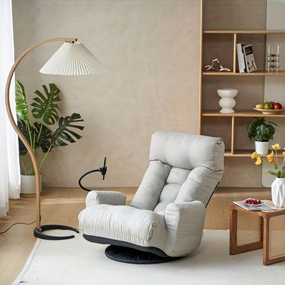 Five-Position Swivel Floor Chair with Phone Holder — gray floor chair with phone holder