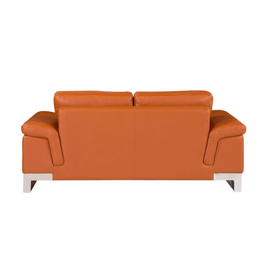 Lorenzo Camel Top-Grain Italian Leather Loveseat — photo 3