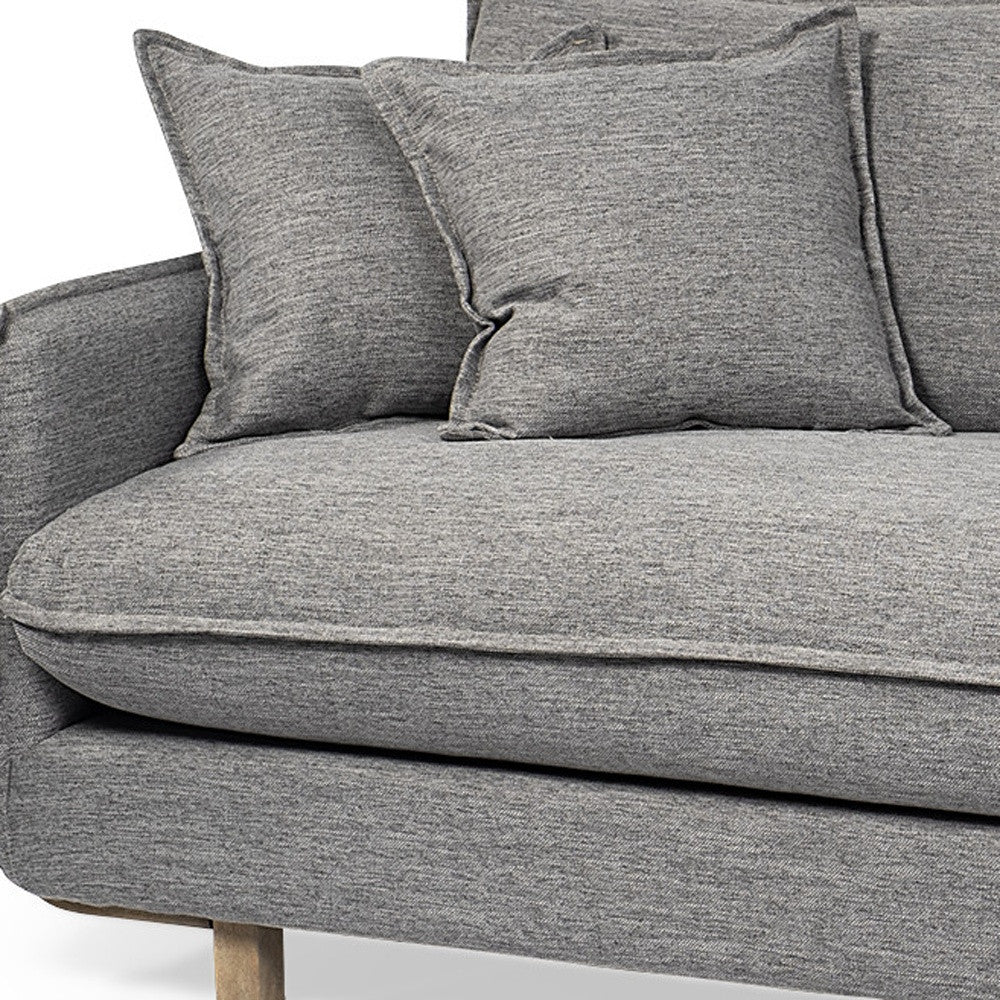 84" Gray Fabric Sofa With Brown Legs - 606783