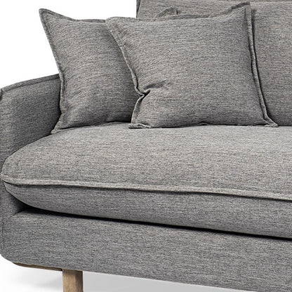 84" Gray Fabric Sofa With Brown Legs - 606783