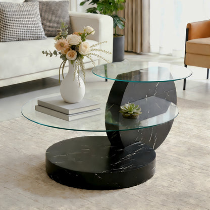 Black patterned glass table