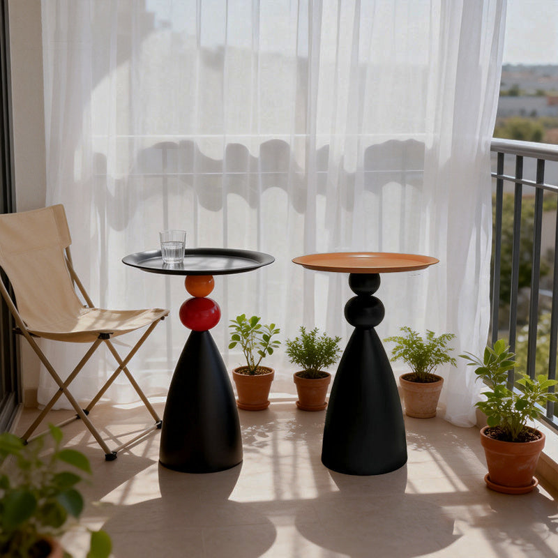 Black and orange tables together