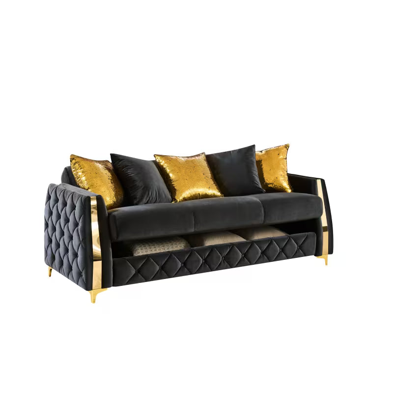 Lippa Black Three-Piece Sofa Set — sofa product view.