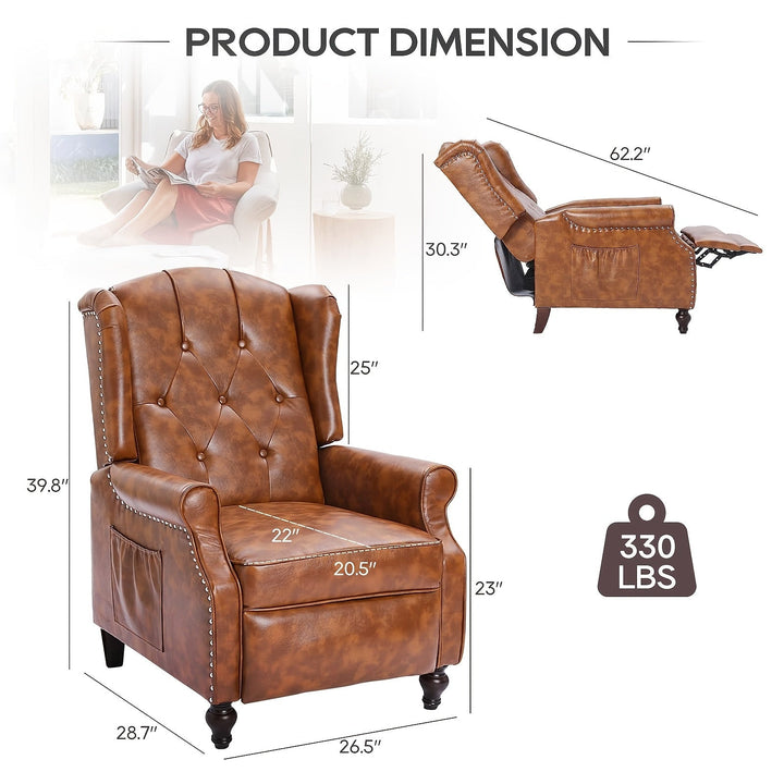 Consofa Faux Leather Massage Recliners, Set of Two — gallery view 7 of 8