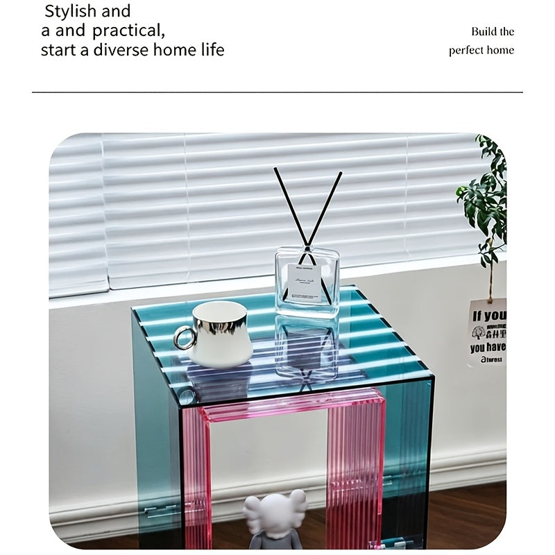 Feature graphic of the teal and pink acrylic display cabinet