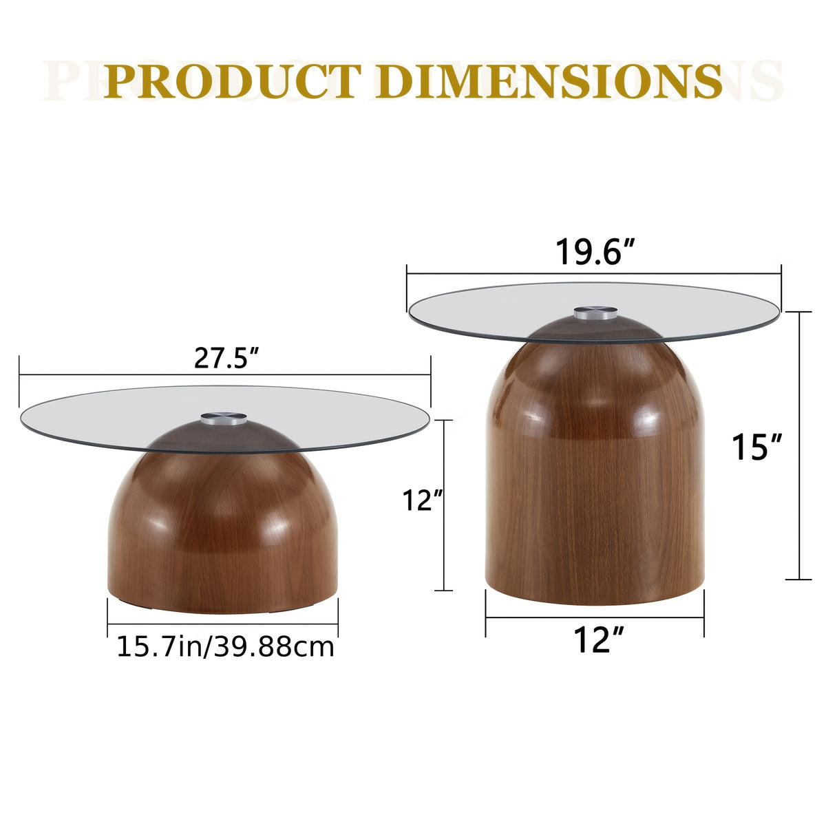 Two low tables dimensions