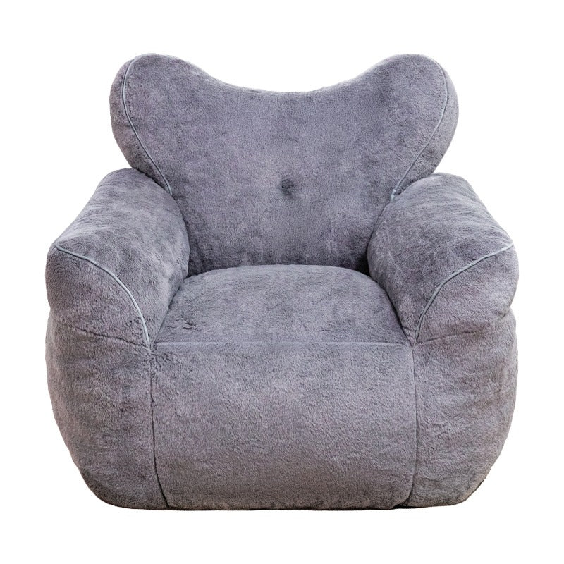 Heart-Back Faux Fur Lounge Chair — front view of the heart-shaped back.