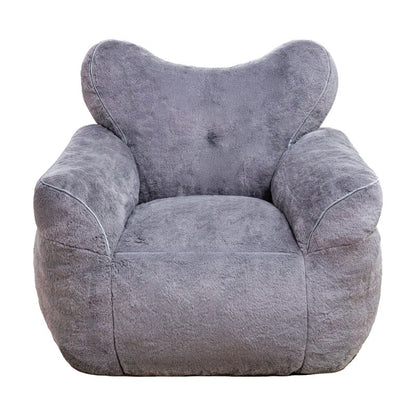 Heart-Back Faux Fur Lounge Chair — front view of the heart-shaped back.