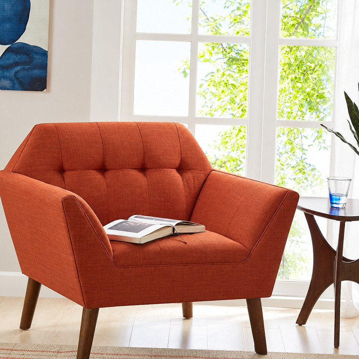 Emery Rust Upholstered Lounge Chair