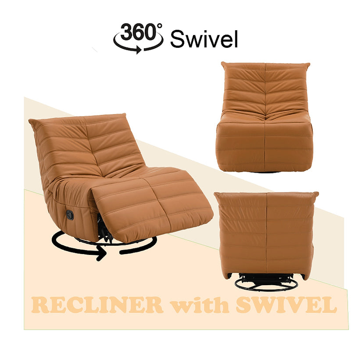 Talmon Orange Swivel Glider Recliner — gallery view 2 of 7