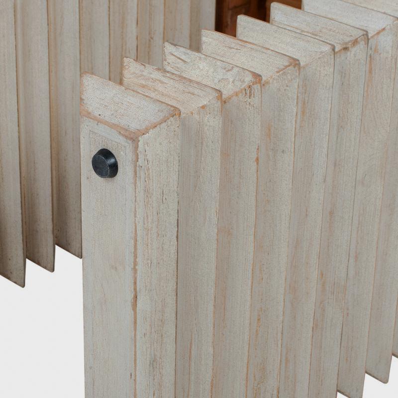 Veda Whitewashed Geometric Waterfall Side Table