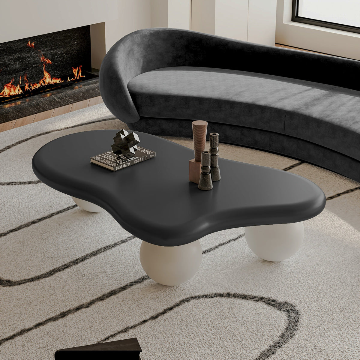 Cloud Coffee Table with Three Ball Legs