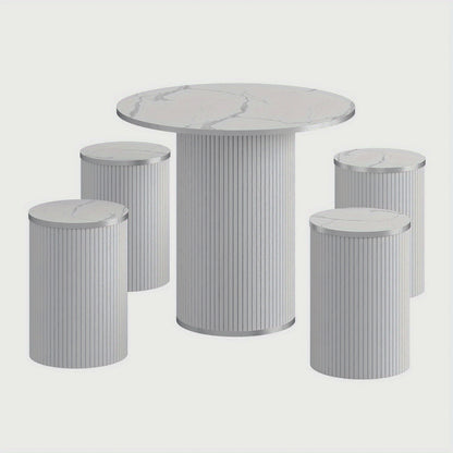 Studio white table and four stools