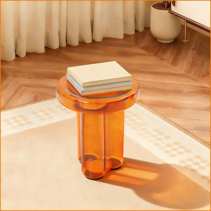 Yellow Round Glass Side Table — main product image