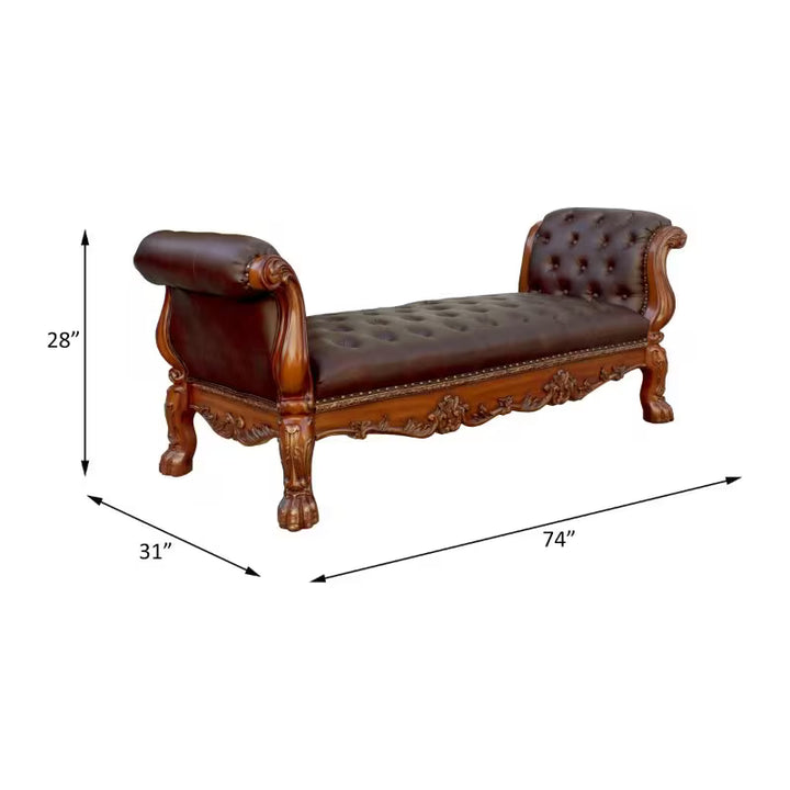 Cherrywood Upholstered Bedroom Bench — gallery view 5 of 5