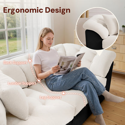 Contrast Modular Cloud Sofa — rounded backrest shown in use.