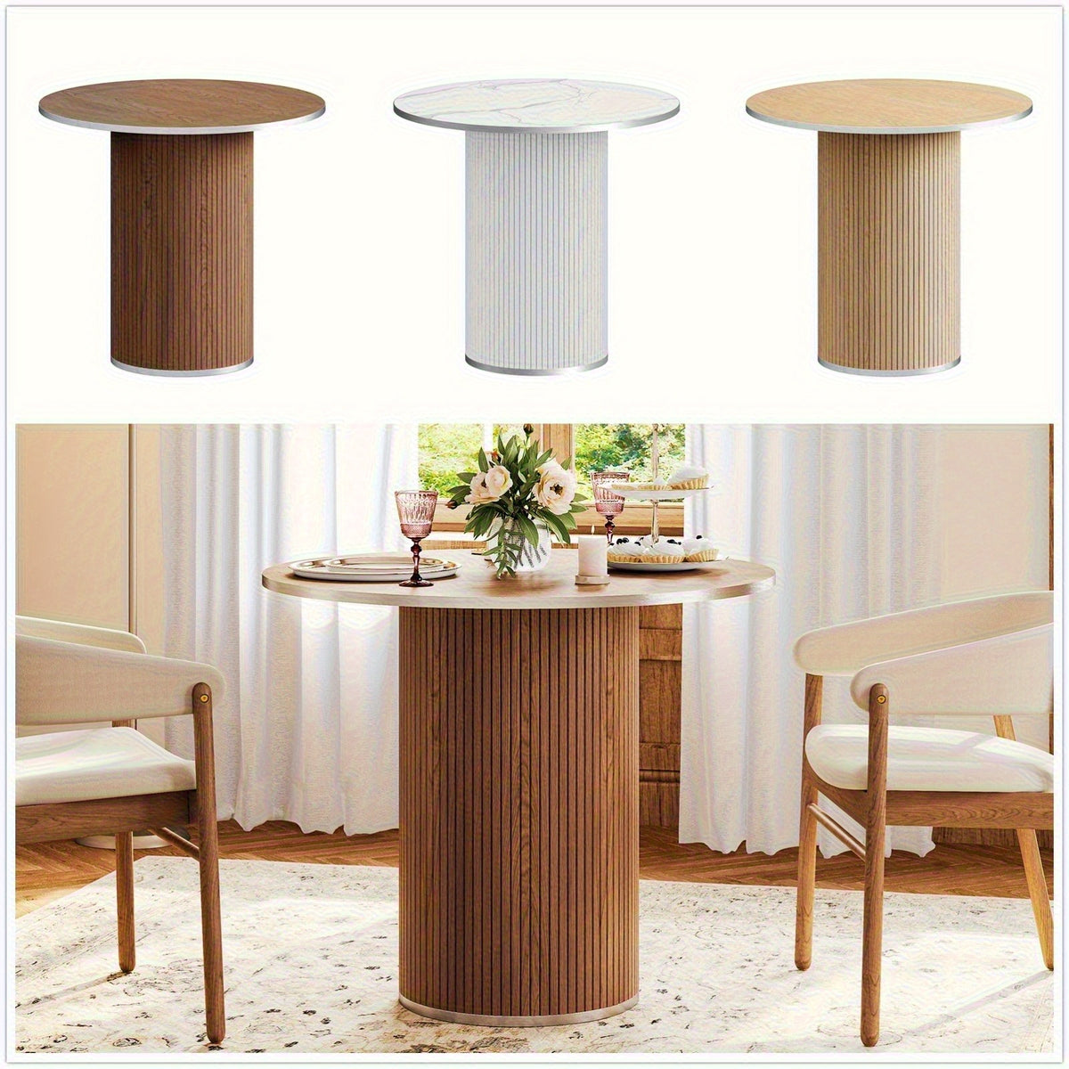 Table finish collage