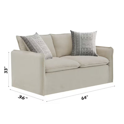 Beige Sofa, Loveseat and Swivel Chair Set — supplier loveseat dimension diagram.