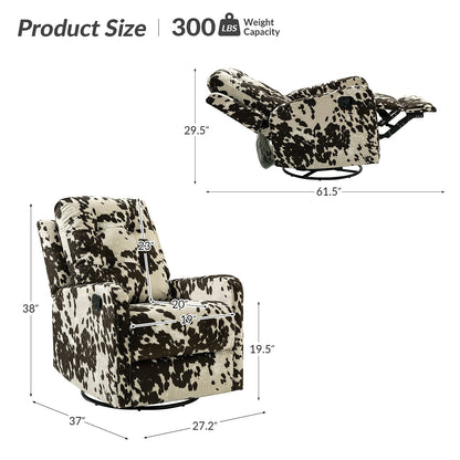 Hulala Patterned Swivel Rocker Recliner — gallery view 9 of 13