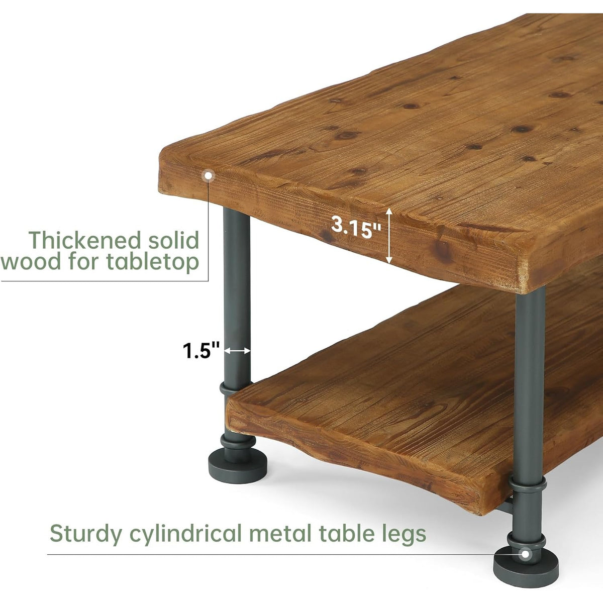 Supplier detail graphic for tabletop and cylindrical metal legs