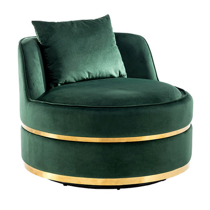 Sable Green Velvet Swivel Barrel Chair — gallery view 5 of 9