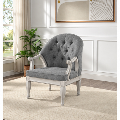 Florian Gray Tufted Accent Chair