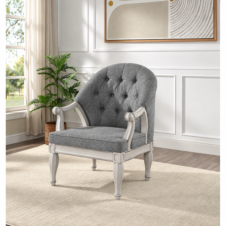 Florian Gray Tufted Accent Chair