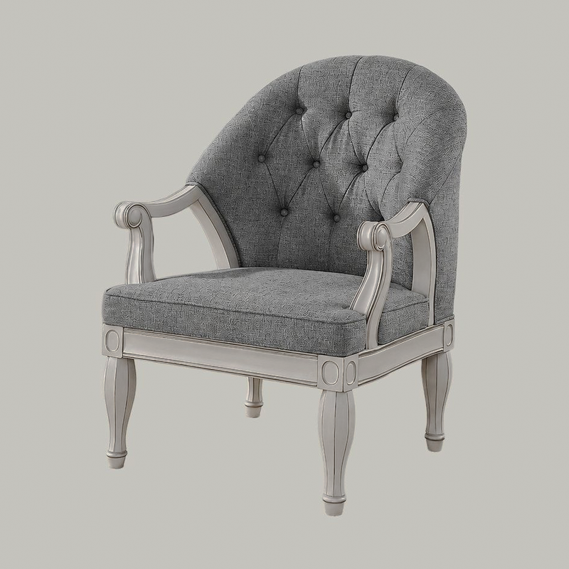 Florian Gray Tufted Accent Chair — complete product in an uncropped square photograph