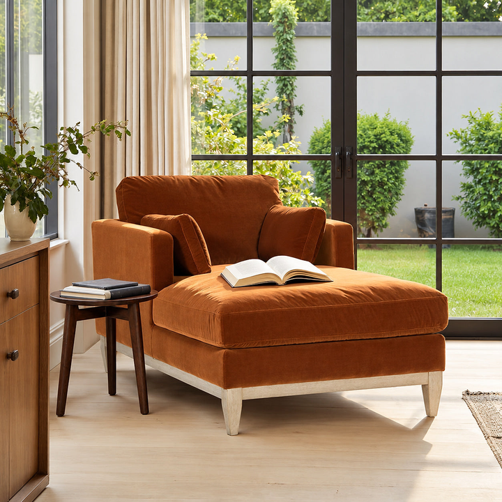 Knox Burnt Orange Chaise Lounge
