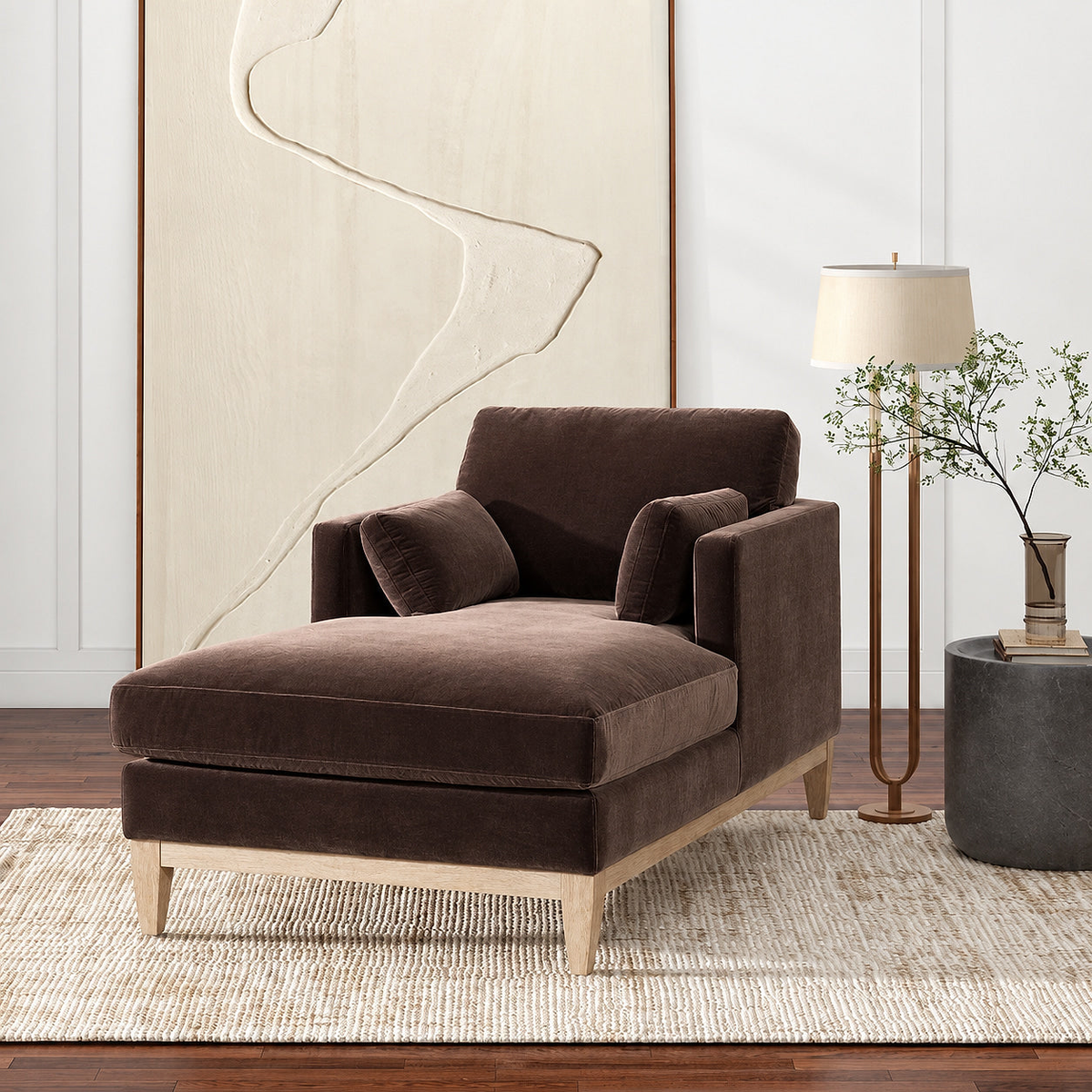 Knox Deep Brown Chaise Lounge