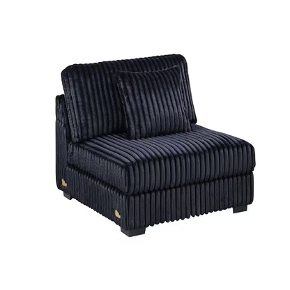 Nolan Black Corduroy 6-Piece Modular Sectional with Chaise