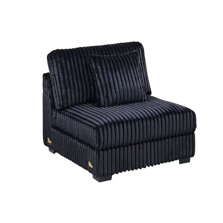 Nolan Black Corduroy 6-Piece Modular Sectional with Chaise