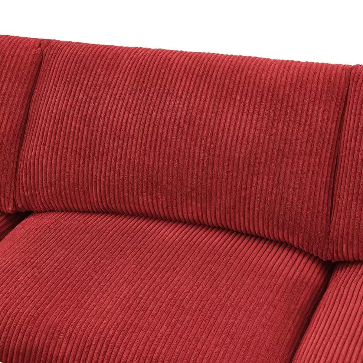 Carmine Red Corduroy Reversible Modular Sectional Sofa