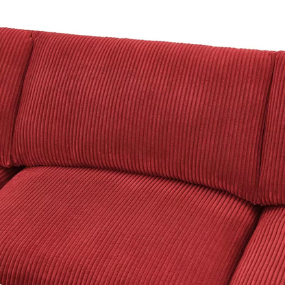 Carmine Red Corduroy Reversible Modular Sectional Sofa