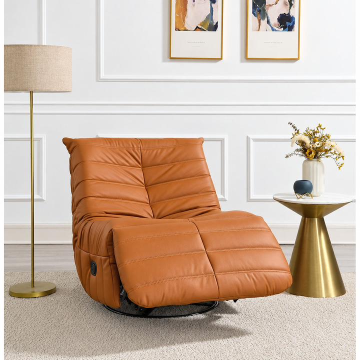 Talmon Orange Swivel Glider Recliner